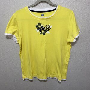SJB Active Women’s Shirt Size L Yellow Floral